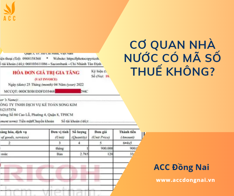 Cơ quan nhà nước có mã số thuế không?