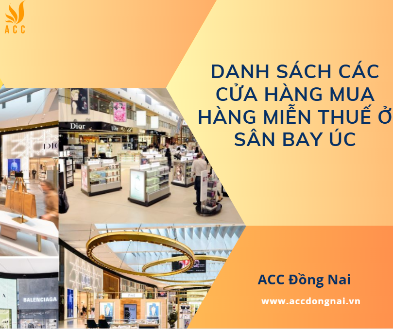 Danh sách các cửa hàng mua hàng miễn thuế ở sân bay Úc