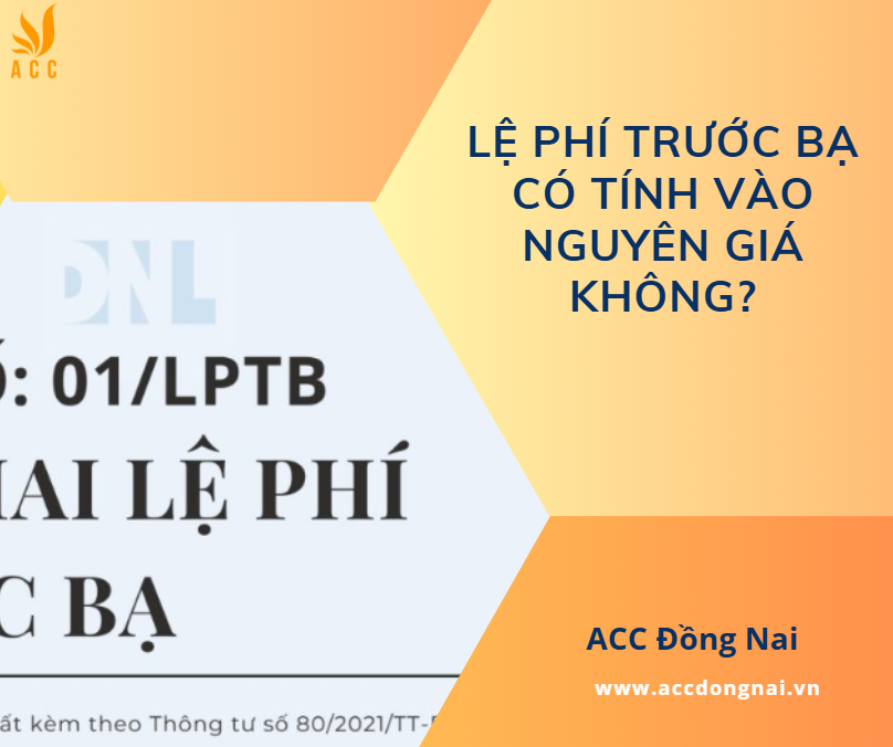 Lệ phí trước bạ có tính vào nguyên giá không?