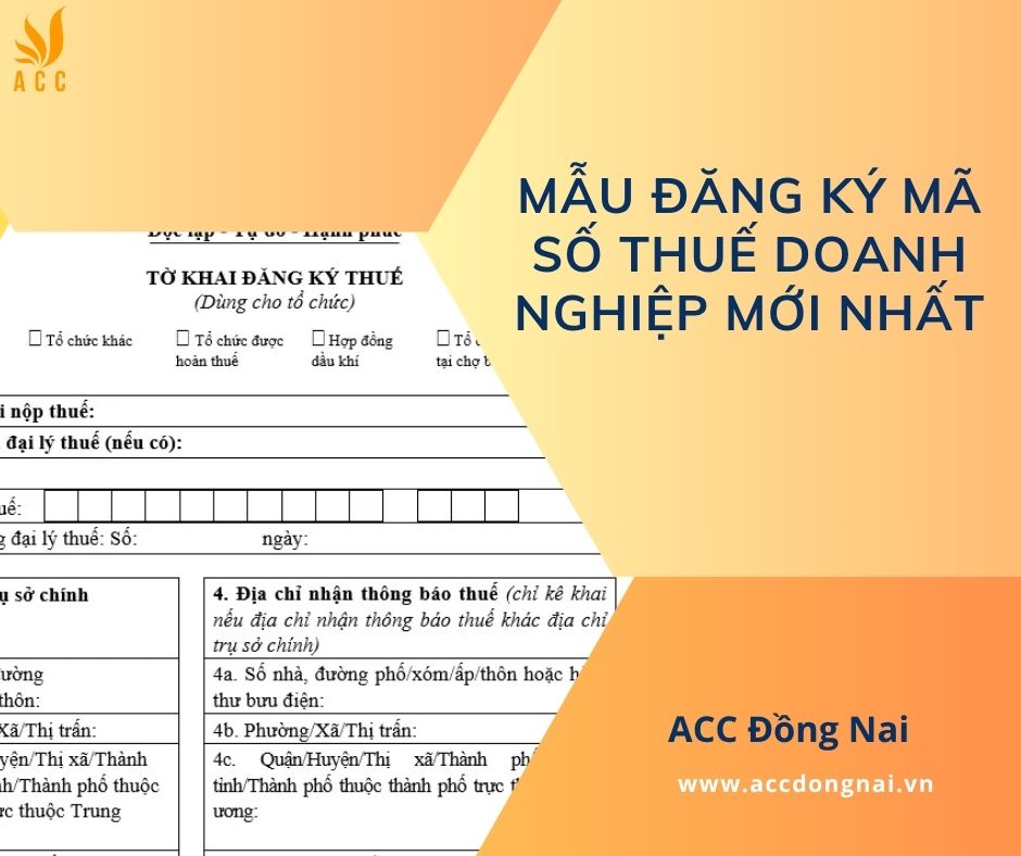 Mẫu đăng ký mã số thuế doanh nghiệp mới nhất