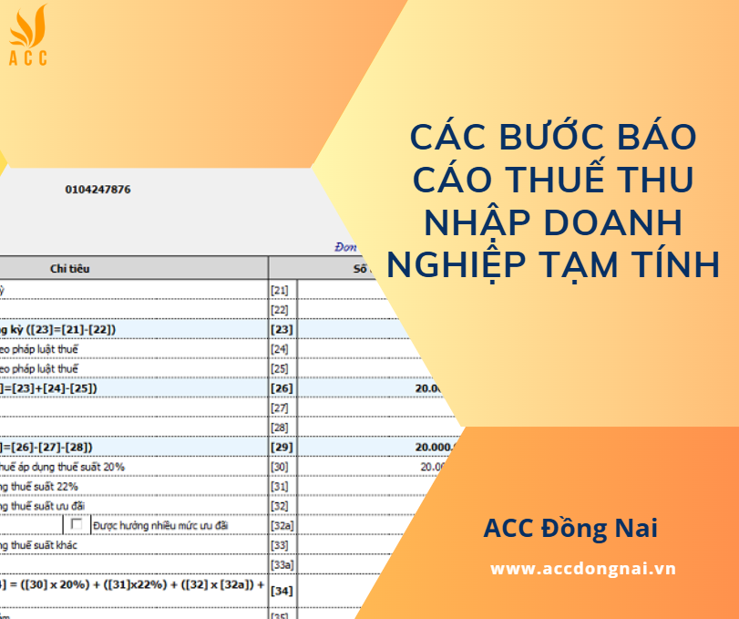 Các bước báo cáo thuế thu nhập doanh nghiệp tạm tính