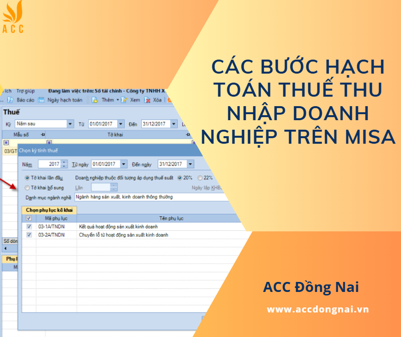 Các bước hạch toán thuế thu nhập doanh nghiệp trên Misa