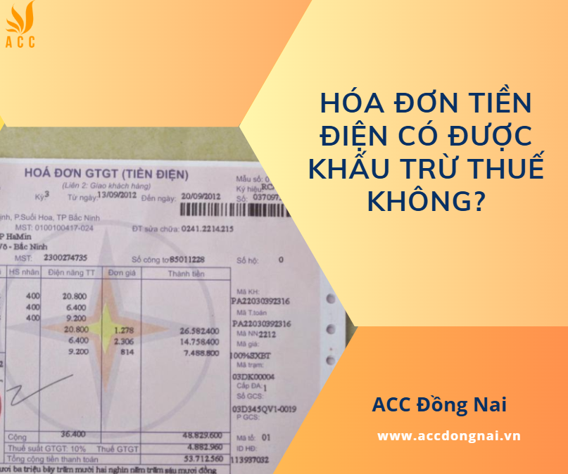 Hóa đơn tiền điện có được khấu trừ thuế không?