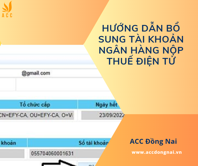 Hướng dẫn bổ sung tài khoản ngân hàng nộp thuế điện tử