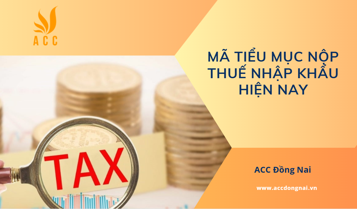 Mã tiểu mục nộp thuế nhập khẩu hiện nay