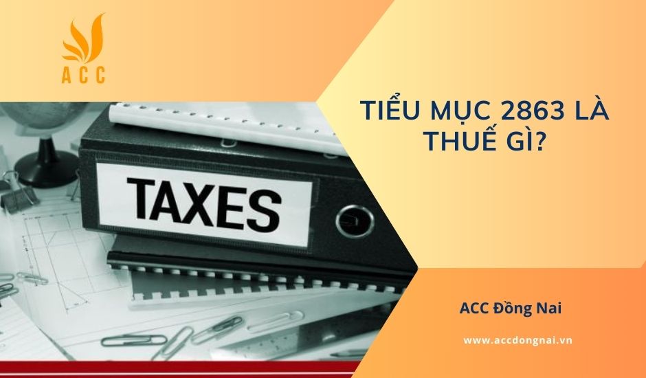 Tiểu mục 2863 là thuế gì?