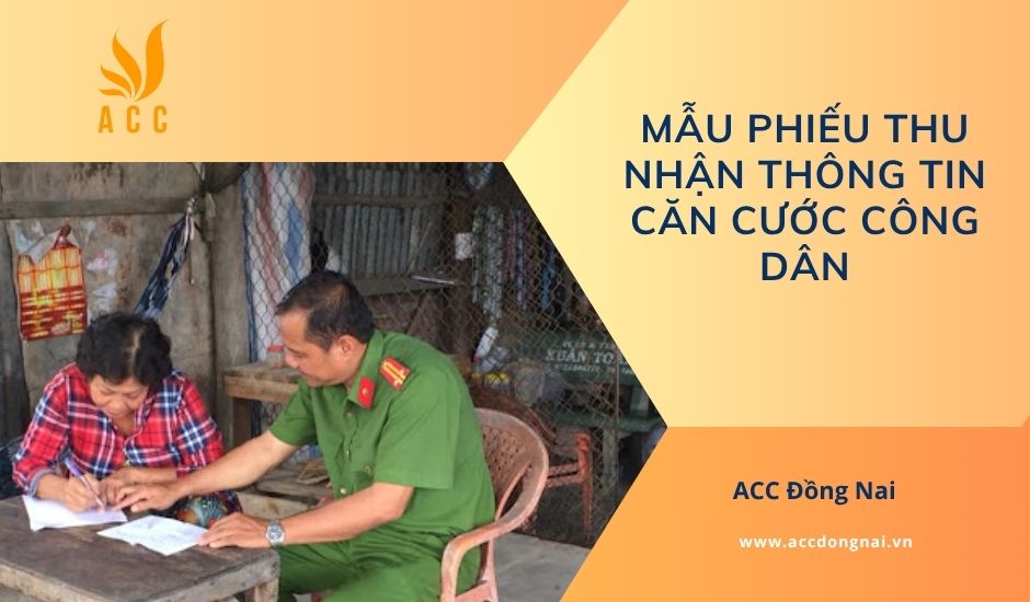 Mẫu phiếu thu nhận thông tin căn cước công dân