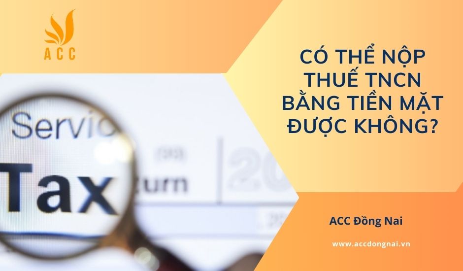 Có thể nộp thuế TNCN bằng tiền mặt được không?