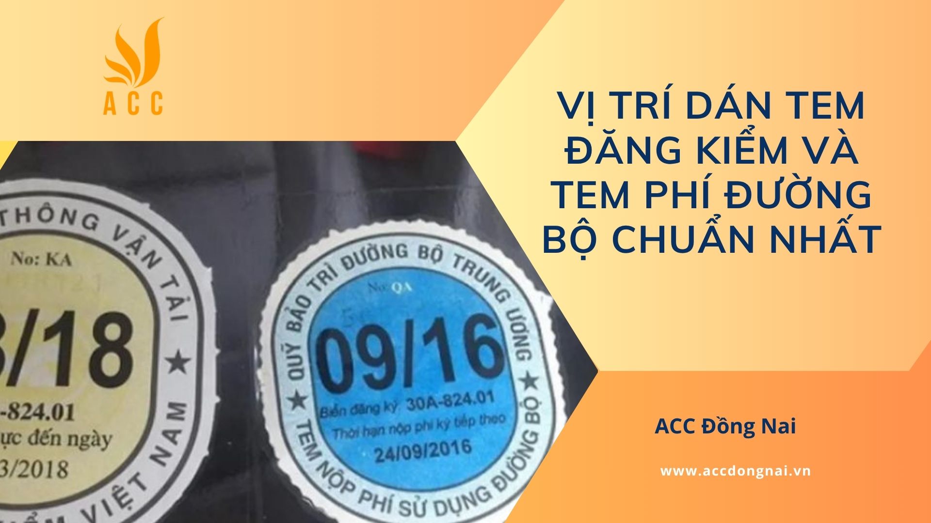 Vị trí dán tem đăng kiểm và tem phí đường bộ chuẩn nhất