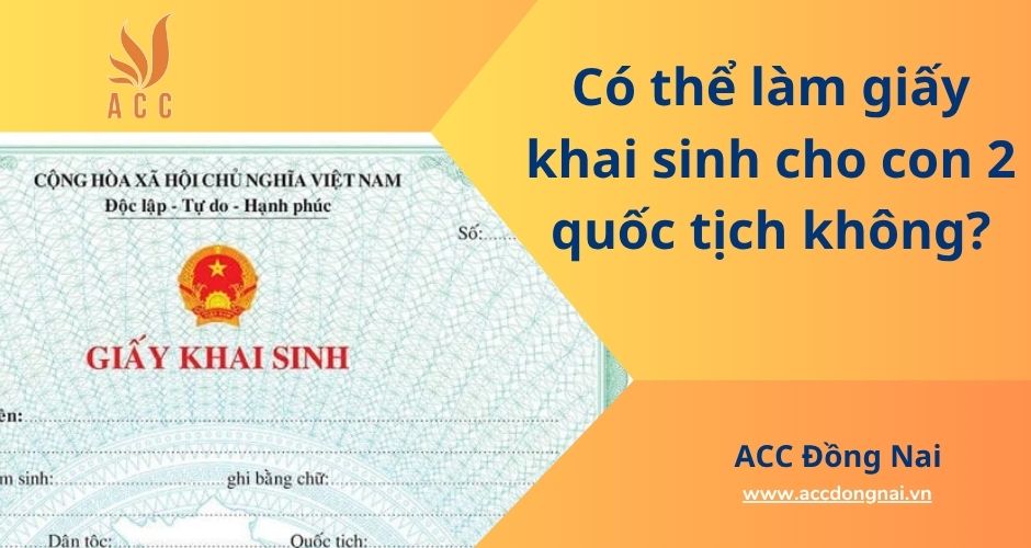 Có thể làm giấy khai sinh cho con 2 quốc tịch không?