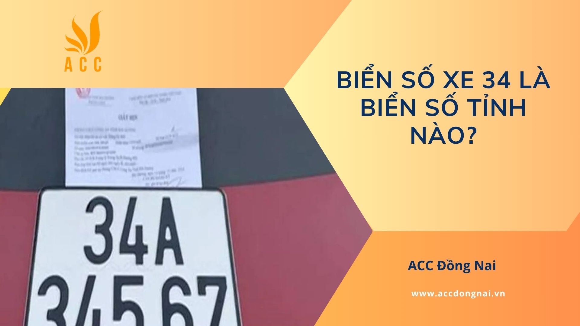 Biển số xe 34 là biển số tỉnh nào?